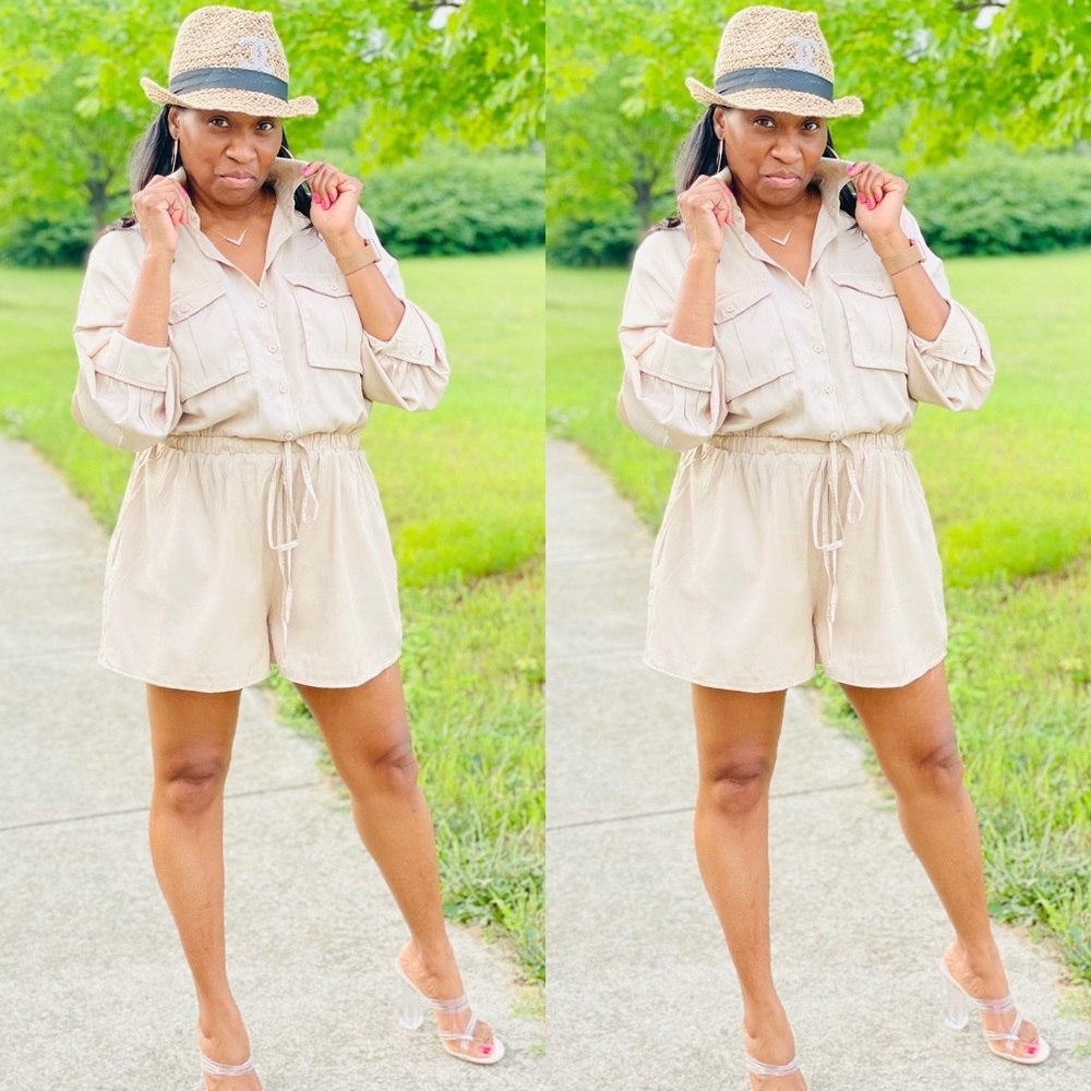 #25 Khaki Romper - Picture 4 of 4